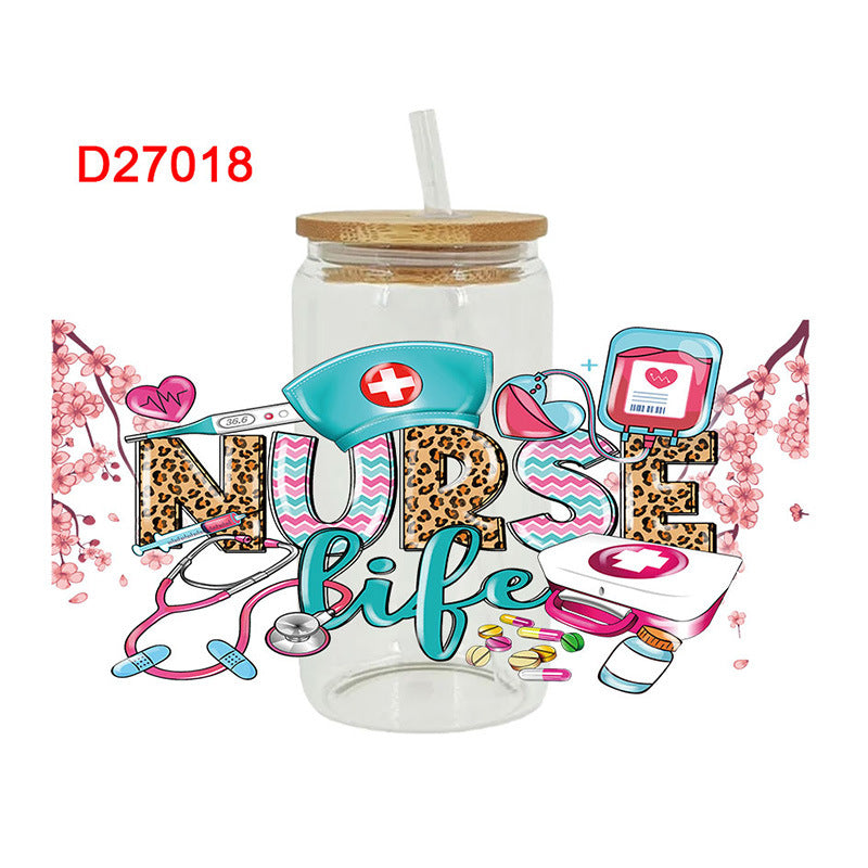 Wholesale Colorful Bow Medical Series 16oz Cup UV DTF Wraps