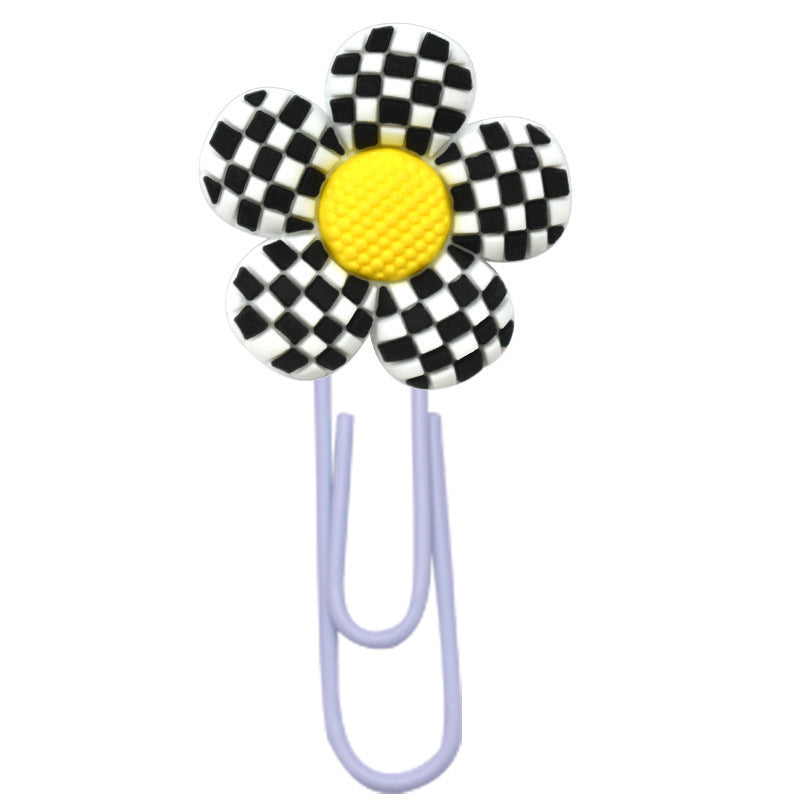 Wholesale  Random 50pcs/pack   Candy colored flower paper clip bookmark