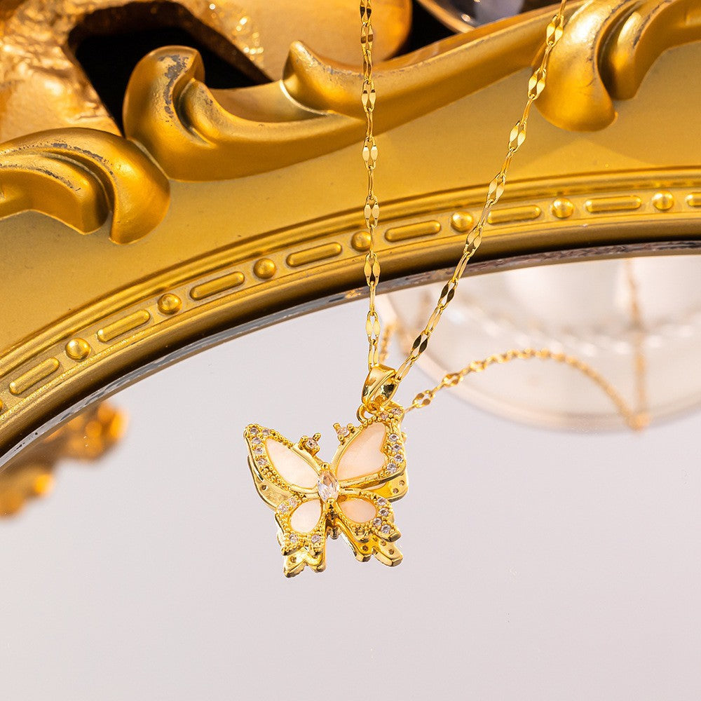 Wholesale Simple and Color Preserving Titanium Steel Women's Versatile Niche High End Exquisite Light Luxury Versatile Simple Necklace