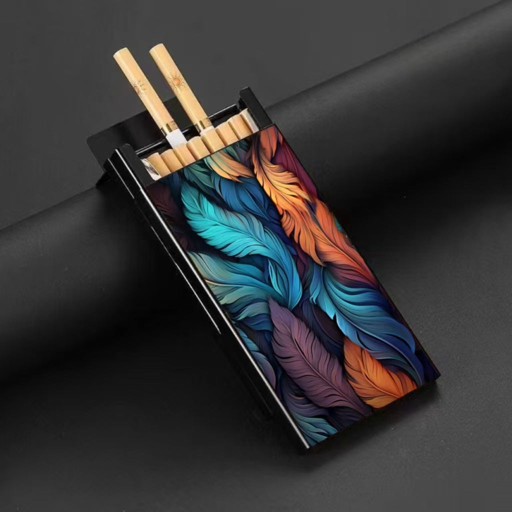 Wholesale Metal Fine Tube Anti Drop and Moisture-proof Painted Creative Cigarette Box