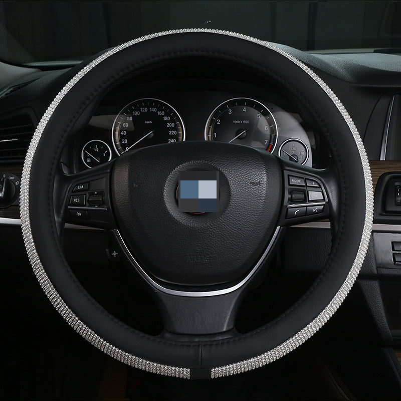 Wholesale Hot Diamond Inlaid Diamond Water Diamond Leather Steering Wheel Covers