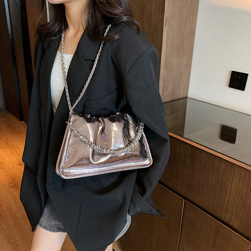 Wholesale 2023 Autumn PU Chain Pleated Cloud Crossbody Bag