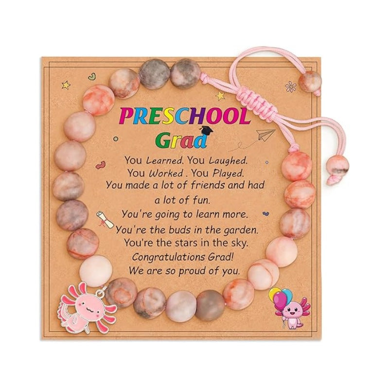 Wholesale Knitted pearl adjustable salamander unicorn pendant bracelet