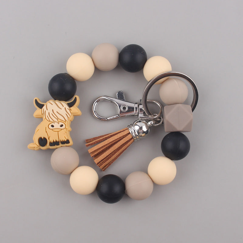Wholesale Silicone Cartoon Beads Keychains