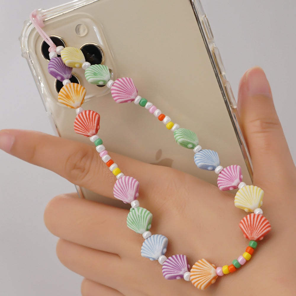Wholesale Acrylic Mixed Color Shell Phone Lanyard