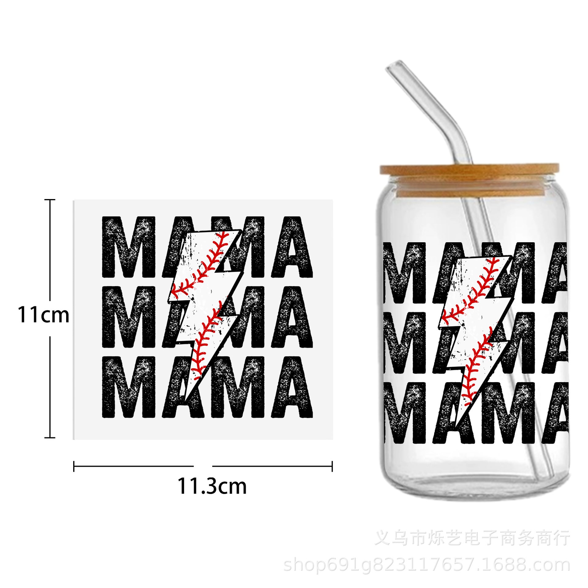 Wholesale 5pcs Mother's Day Flower Series Transparent UV DTF Transfer Crystal Cup Sticker wraps