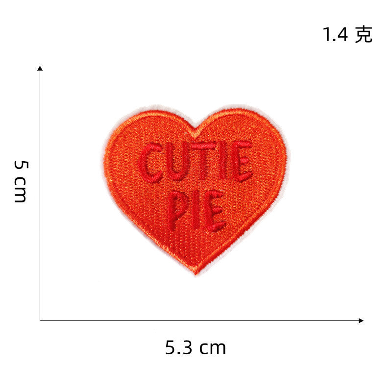 Wholesale DIY Embroidery Patch Heart Patch Colorful Hat Clothes Patch FS