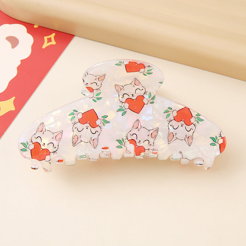 Wholesale New French Rhinestone Cat Hair Claw Clip Acrylic Hollow Women S Hair Accessory Cute Everyday Styling For Boutique Resale