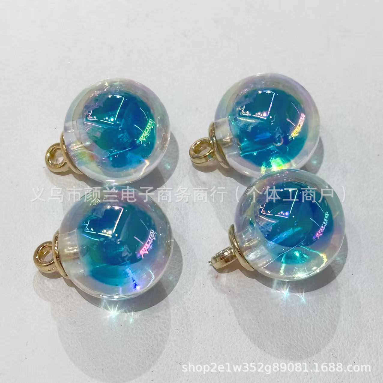 Wholesale 200pcs Colored plated hanging hole acrylic round beads