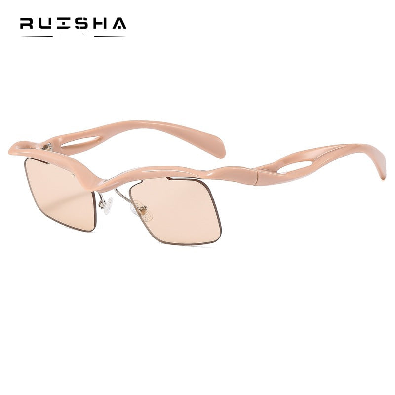 Wholesale Shaped Half Frame Square Frame Sunglasses