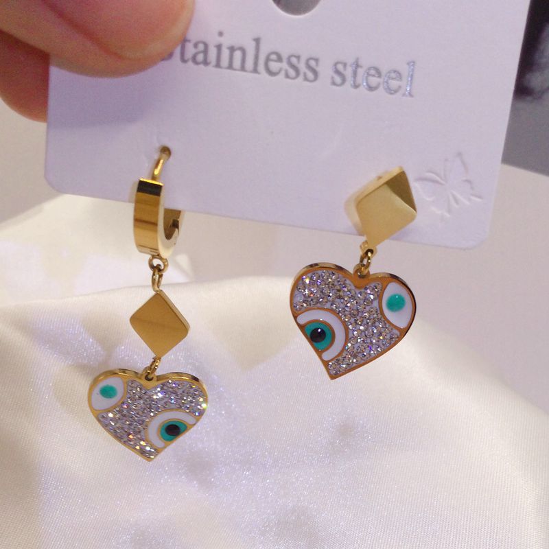 Wholesale Titanium Steel Love Colored Irregular Stainless Steel Earrings