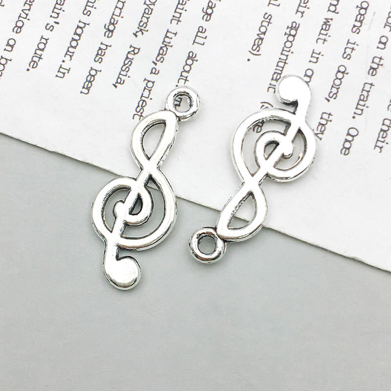 Wholesale 1 New Antique Silver Alloy Simulation Guitar Music Note DIY Pendant