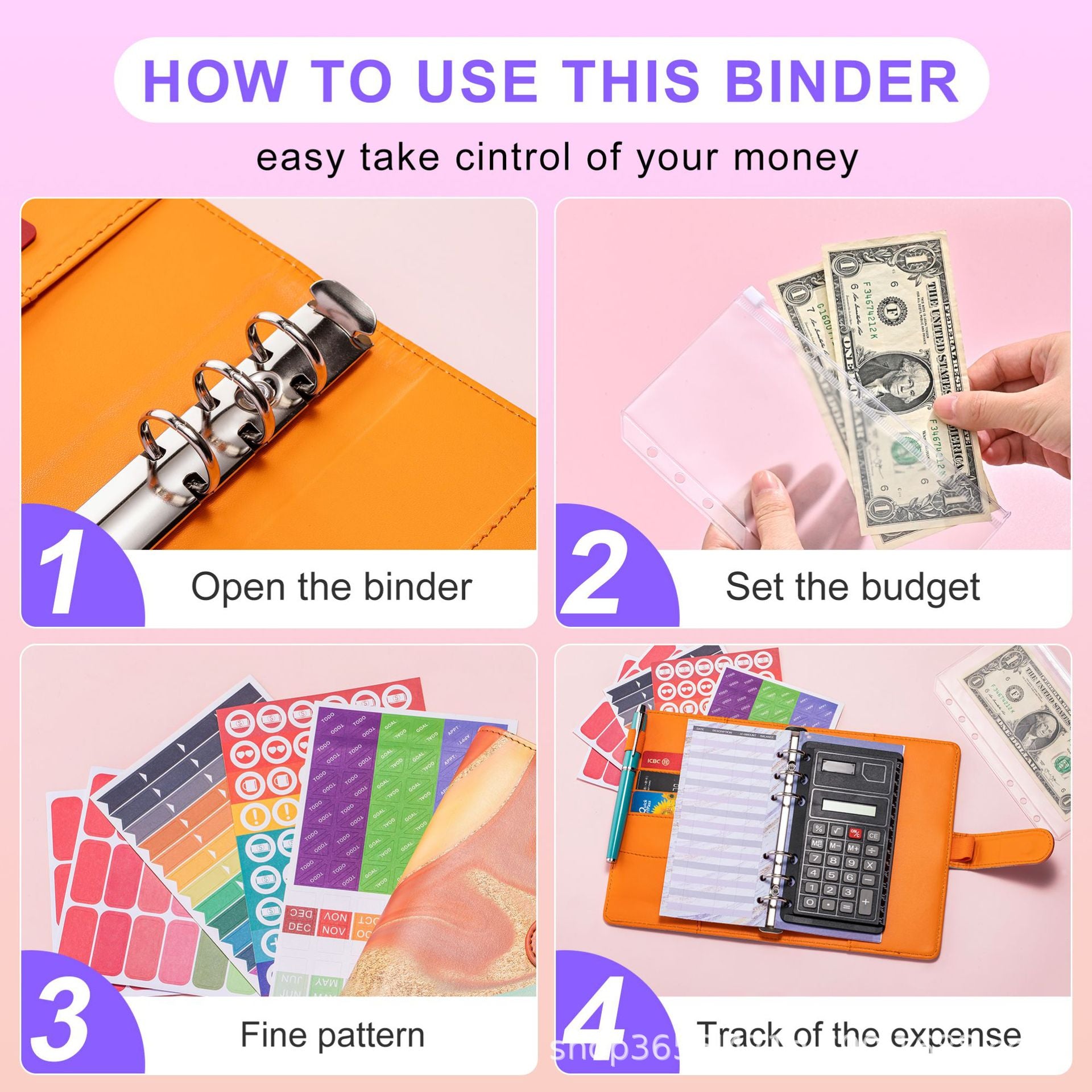 Wholesale A6 Binder Dunhuang Watercolor Printed PU Leather Financial Ledger