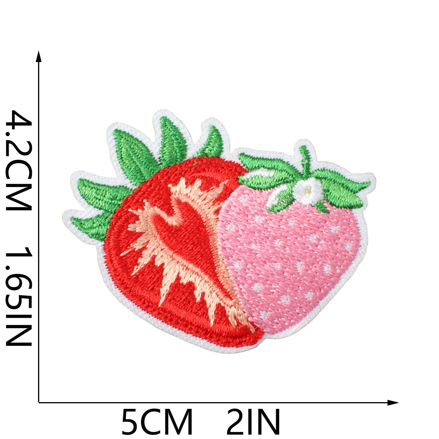 Wholesale Cream Strawberry Iron On Embroidery Patch For Kids Clothing Cute Fruit Applique Decorative Sew On DIY Craft Gift And Boutique Resale