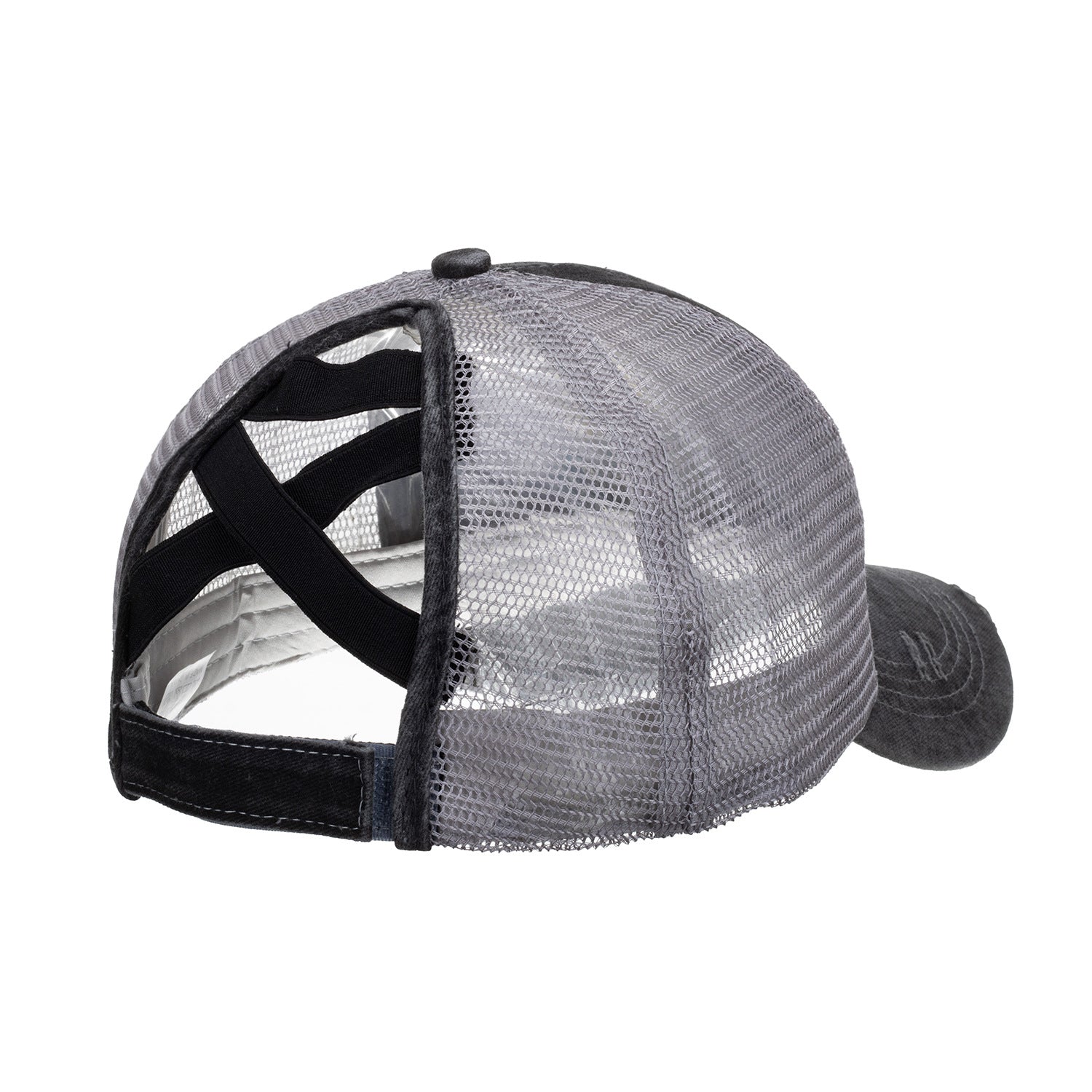 Wholesale Letter Embroidery Cross Stripe Mesh Baseball Cap