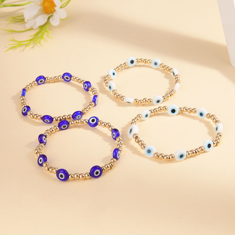 Wholesale Devil' s Eye gold beads beaded bracelet