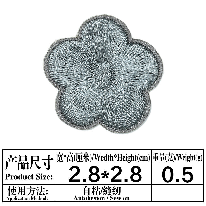 Wholesale Chic Embroidered Plum Blossom Patches Self Adhesive Flower Decorative Accents For Phone Cases Bags ets And Towels