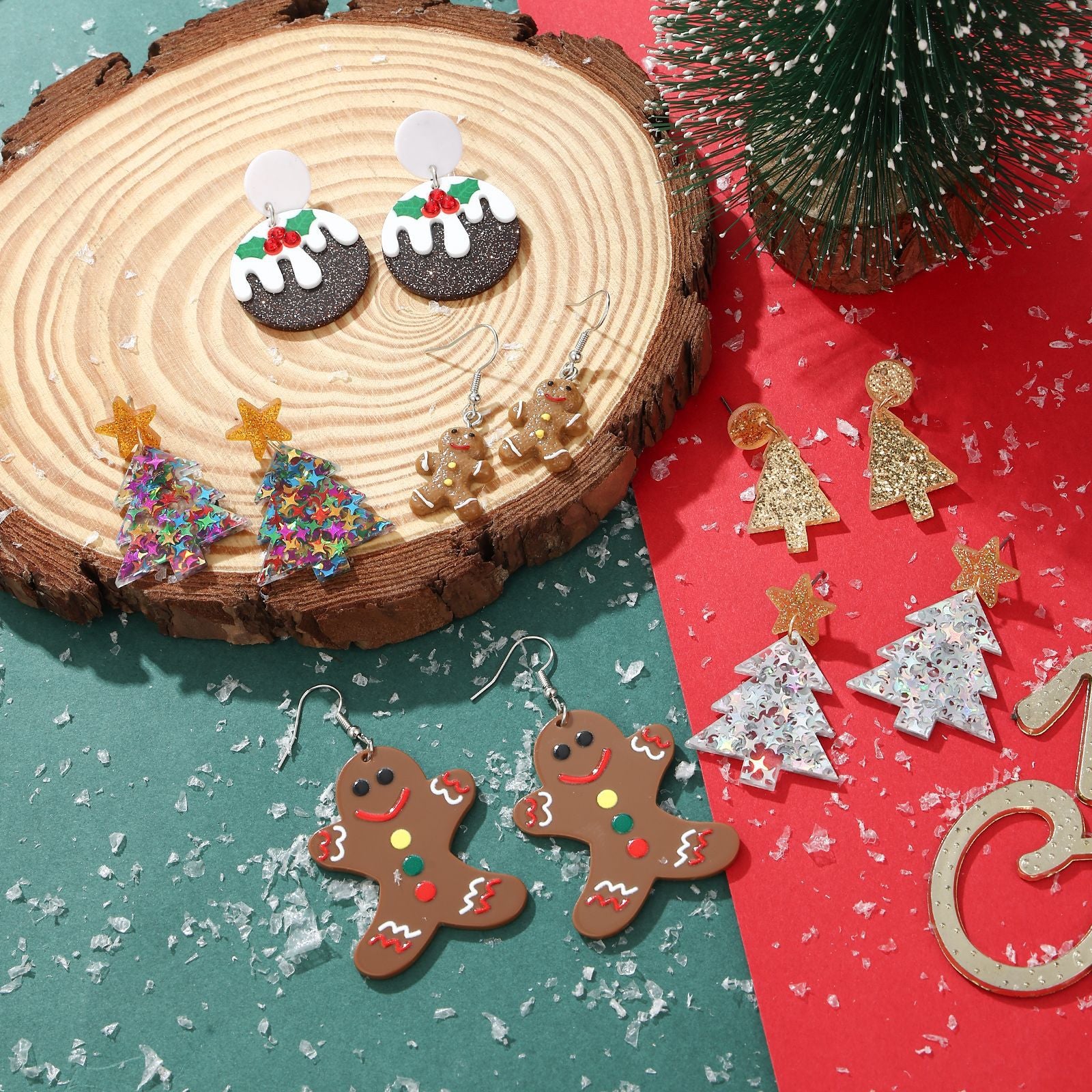 Wholesale Christmas Santa Snowman Bell Earrings For Women Zinc Alloy Party Wear Fashion Accessory
