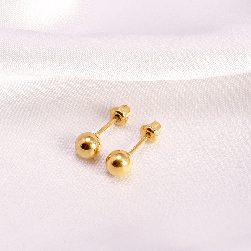 Wholesale 18k Gold Stainless Steel Dot Earrings