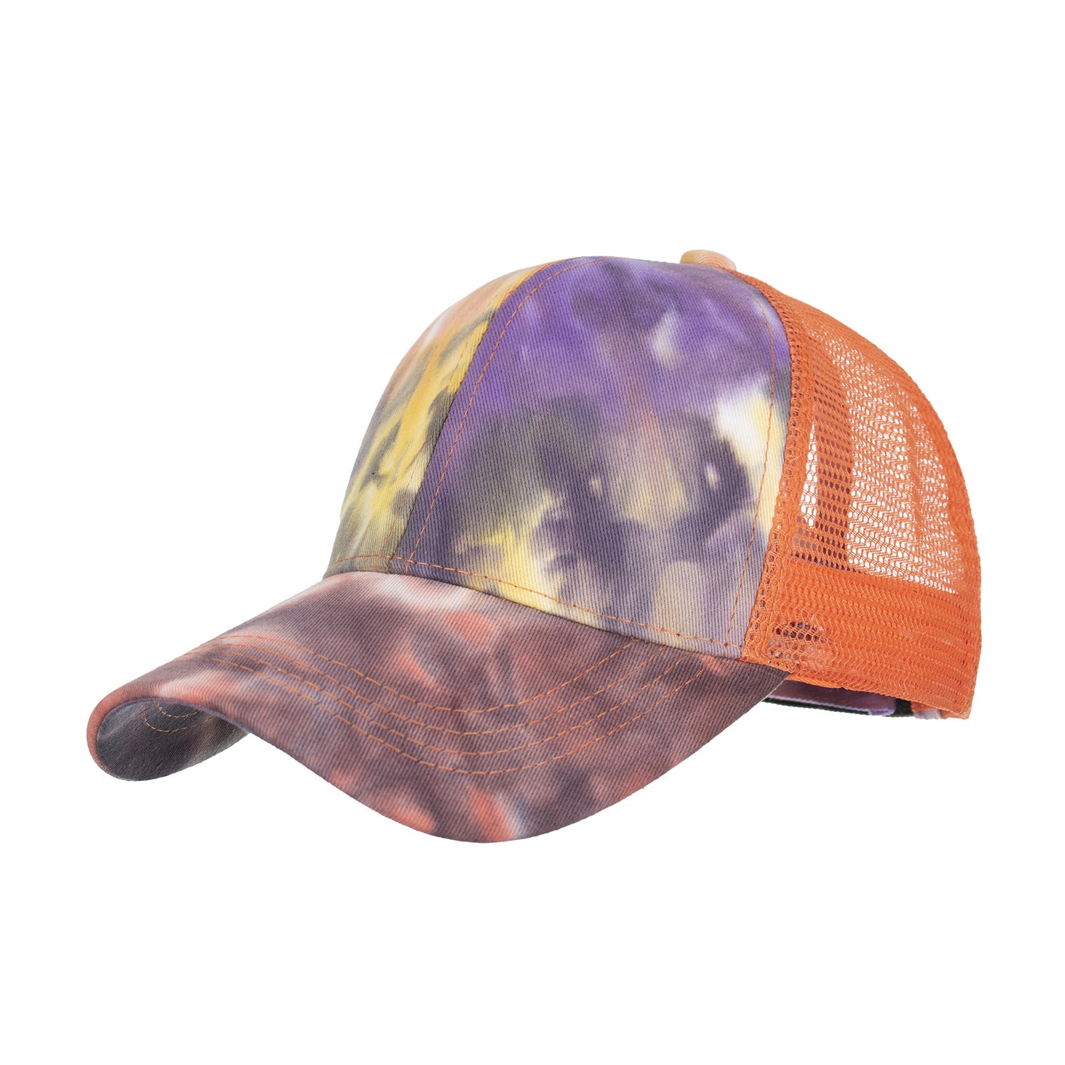 Wholesale Tie-Dye Ponytail Hole Mesh Baseball Cap