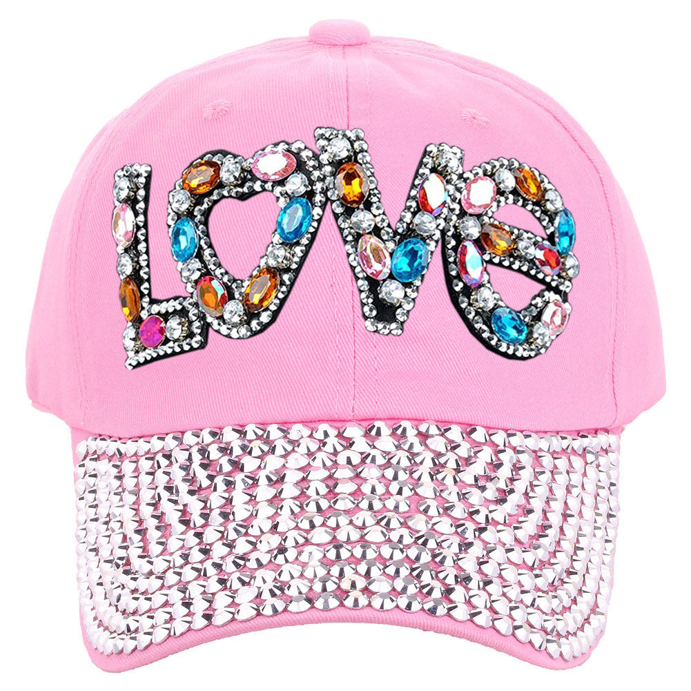 Wholesale Cotton LOVE Letter Dot Diamond Baseball Cap