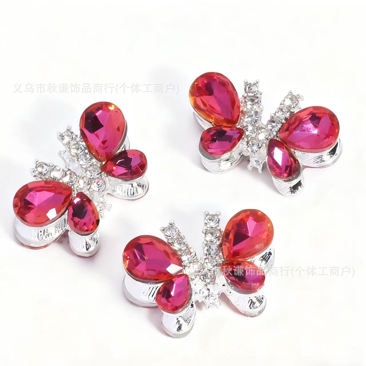 Wholesale 10pcs Colorful sparkling diamond butterfly Crystal Beads