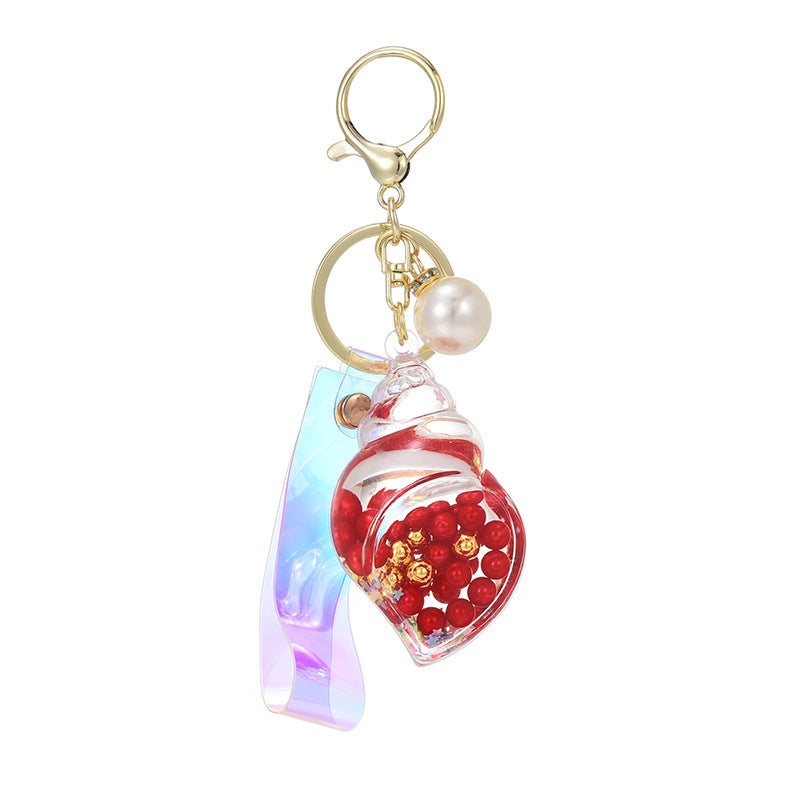 Wholesale Pearl Small Conch Keychain Acrylic