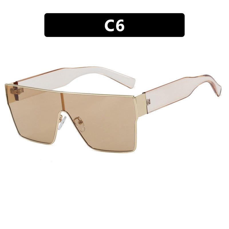 Wholesale Square one-piece large frame sunglasses sun visor sunglasses women' s trendy high-end sunglasses