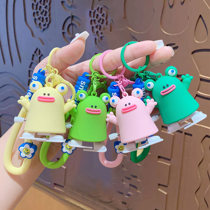 Wholesale Clockwork Frog Toy Plastic Keychain Unzip