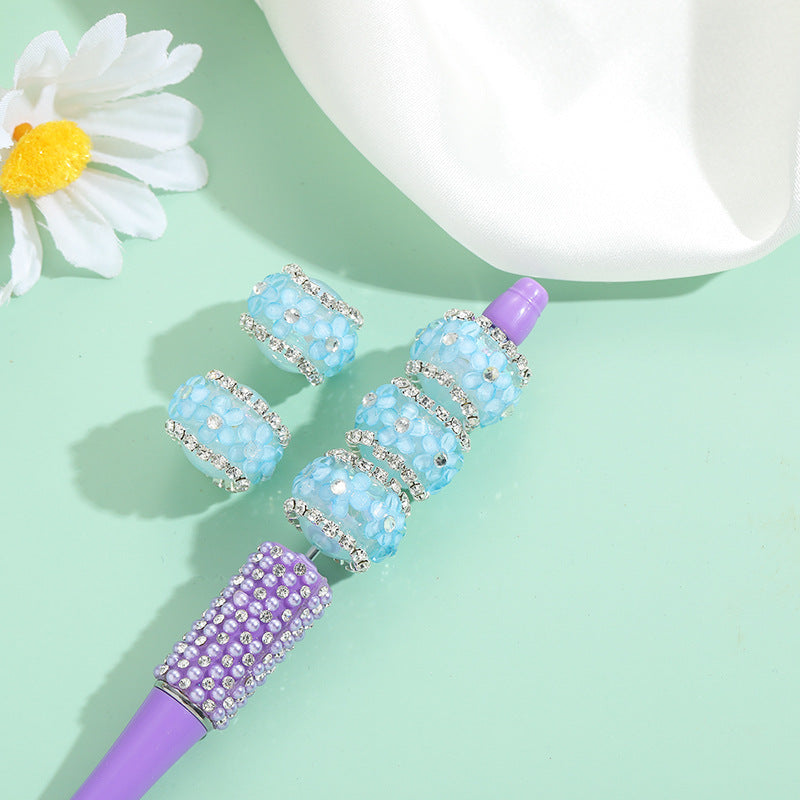 Wholesale 10pcs Heavy Industry Sakura Diamond Straight Hole Handmade Beads