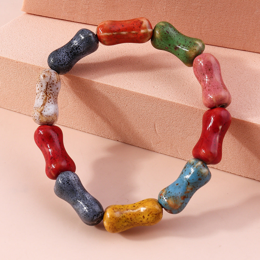 Pulsera de cerámica de color al por mayor pulsera irregular