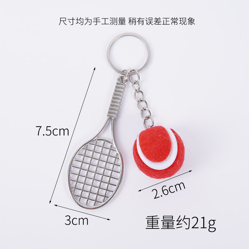 Wholesale 5pcs Mini tennis racket keychain