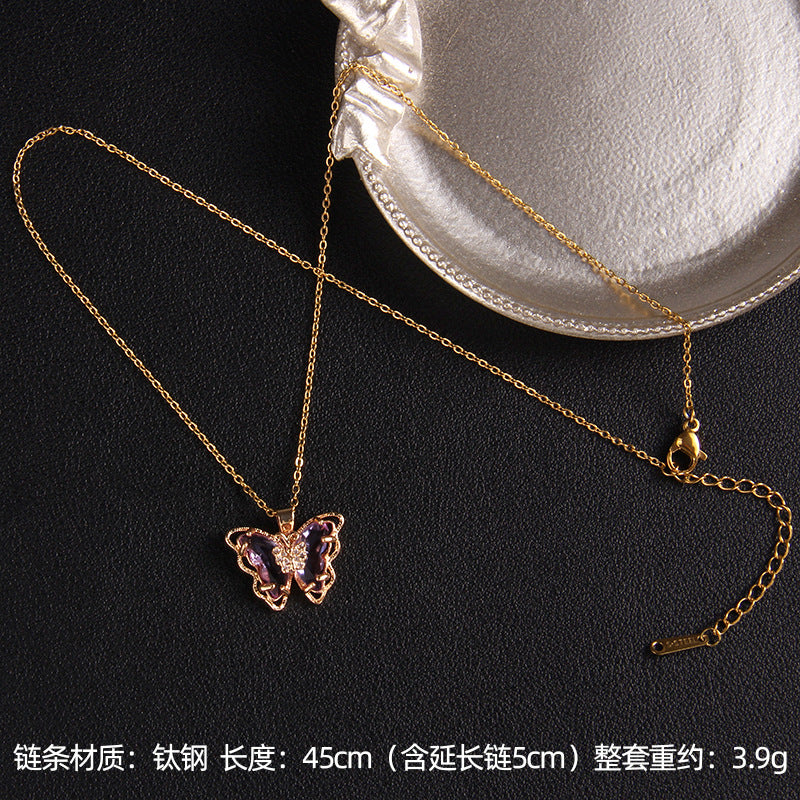 Wholesale Butterfly Necklace All-match Mori Niche Design Pendant