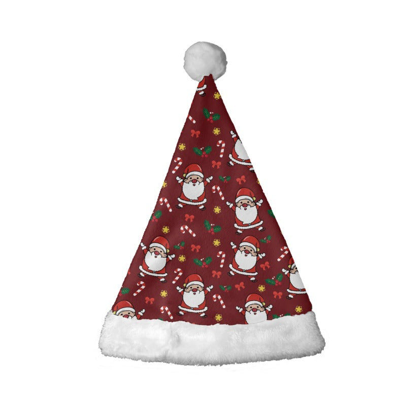 Wholesale Santa Claus Dog Digital Polyester Printed Christmas Hat