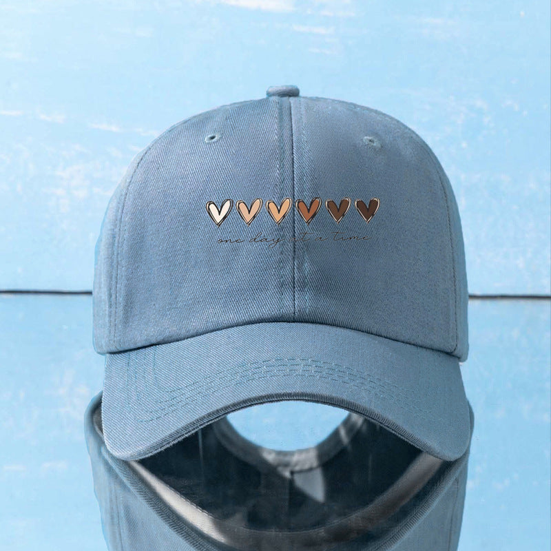 Wholesale Printed Heart Gradient English Letters Baseball Cap