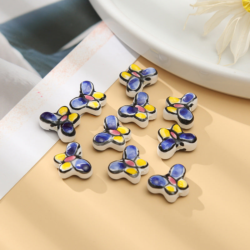 Wholesale 5PCS Butterfly Hand-painted Style Beads