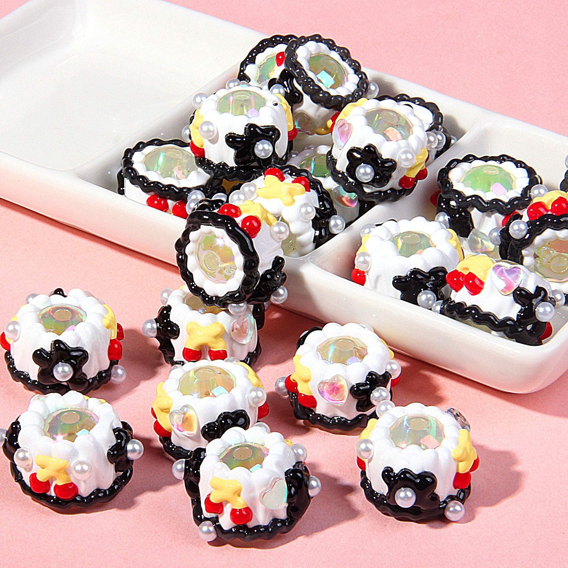 Wholesale 5pcs/pack heavy oil hand-painted beads DIY Fancy Beads