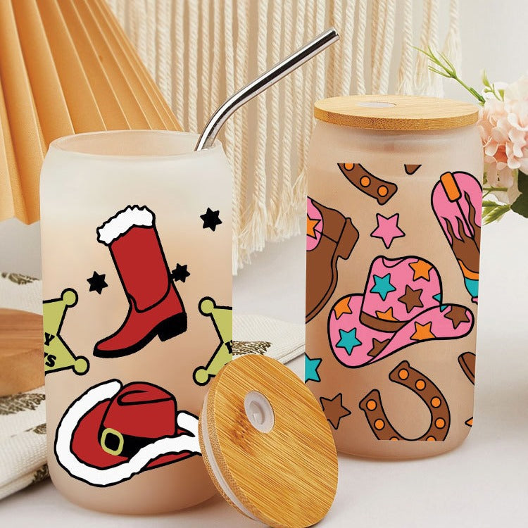 Wholesale Western-style horn boots  16oz Cup UV DTF Wraps