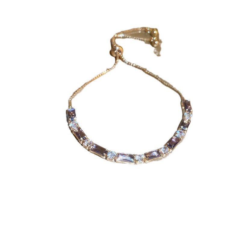 Wholesale Light Luxury Niche Exquisite High-end Pull-out Adjustable Zircon Bracelet
