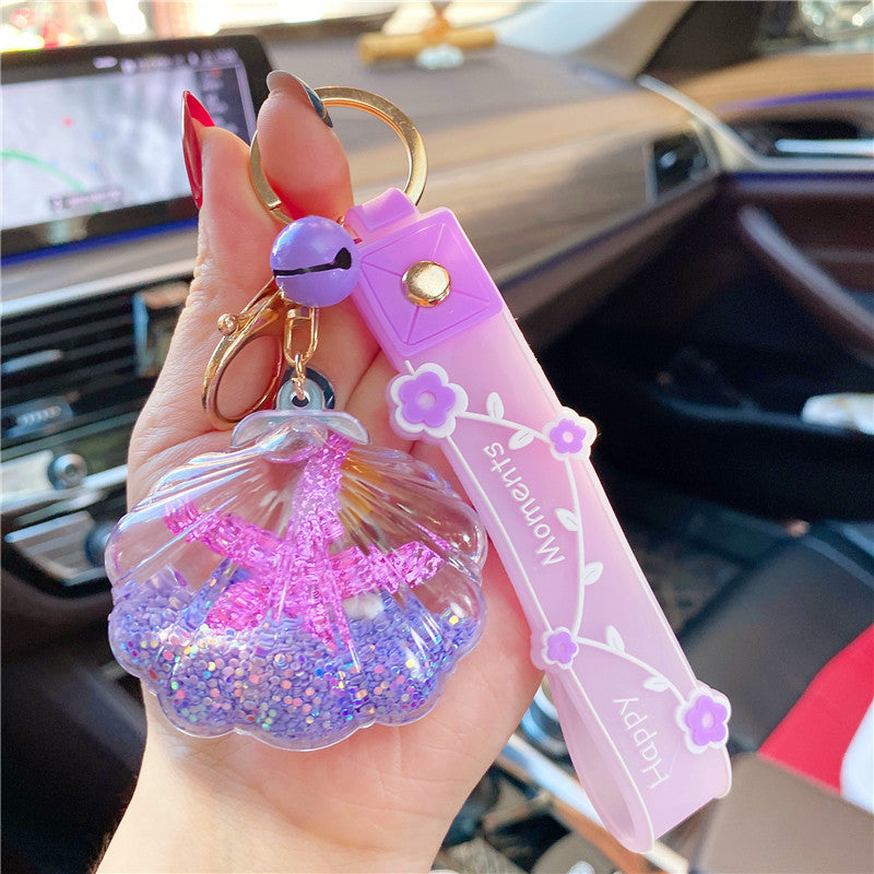 Wholesale Starfish Floating Bottle Acrylic Liquid Keychain