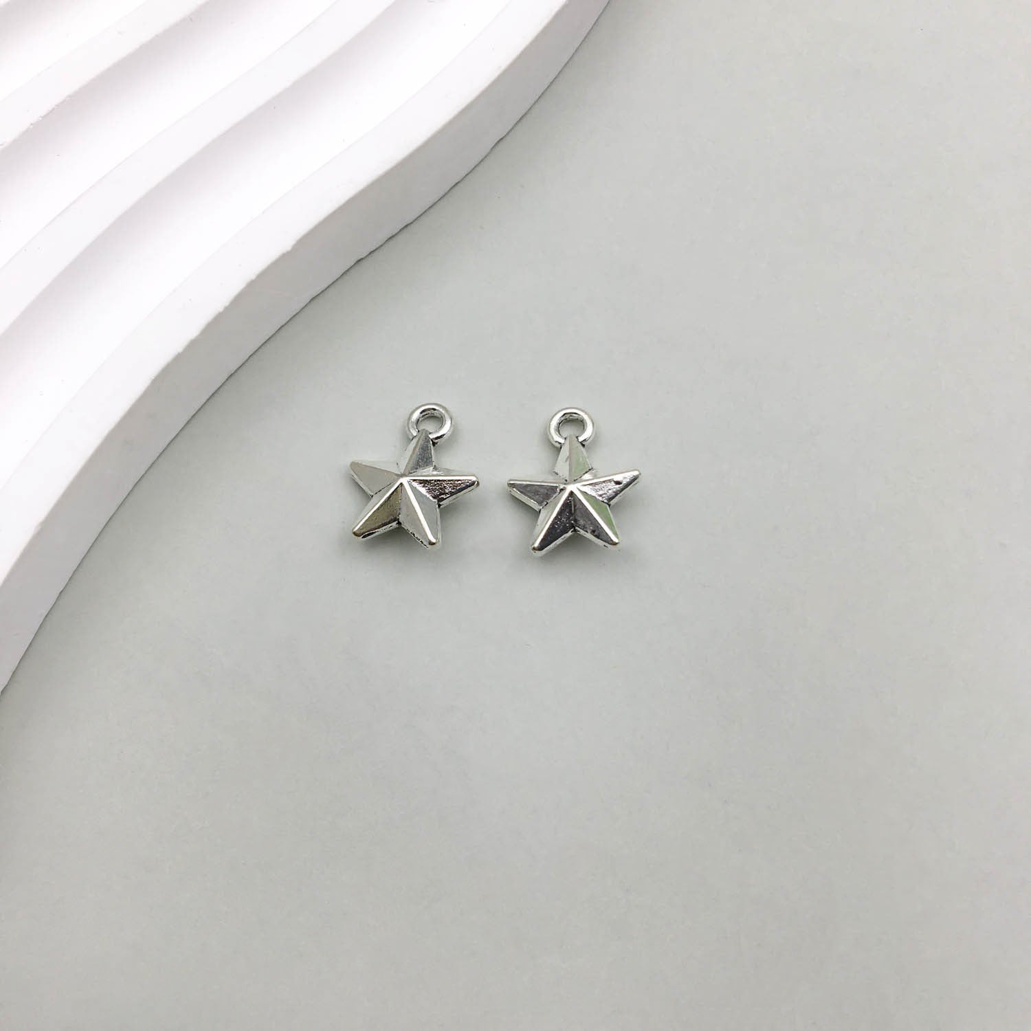 Wholesale 1 Antique Silver Alloy Star Series Simulation Hollow Pentagram DIY Pendant