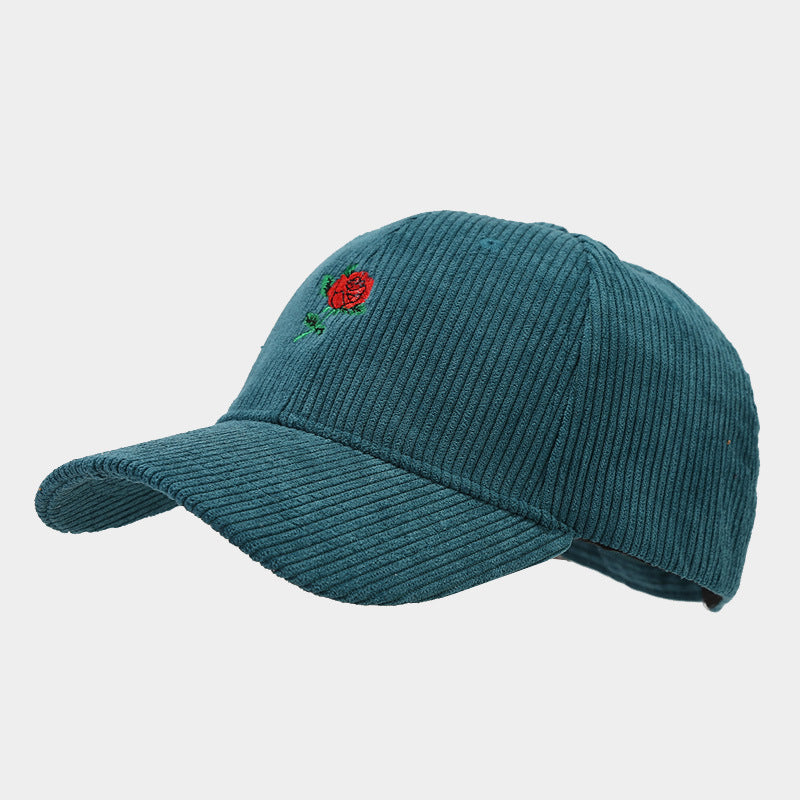 Wholesale rose embroidered baseball spring outdoor travel Sun-proof peaked cap