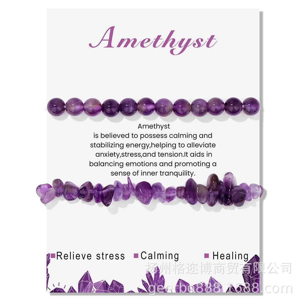 Wholesale Natural Stone Card Gravel Double Layer Bracelet