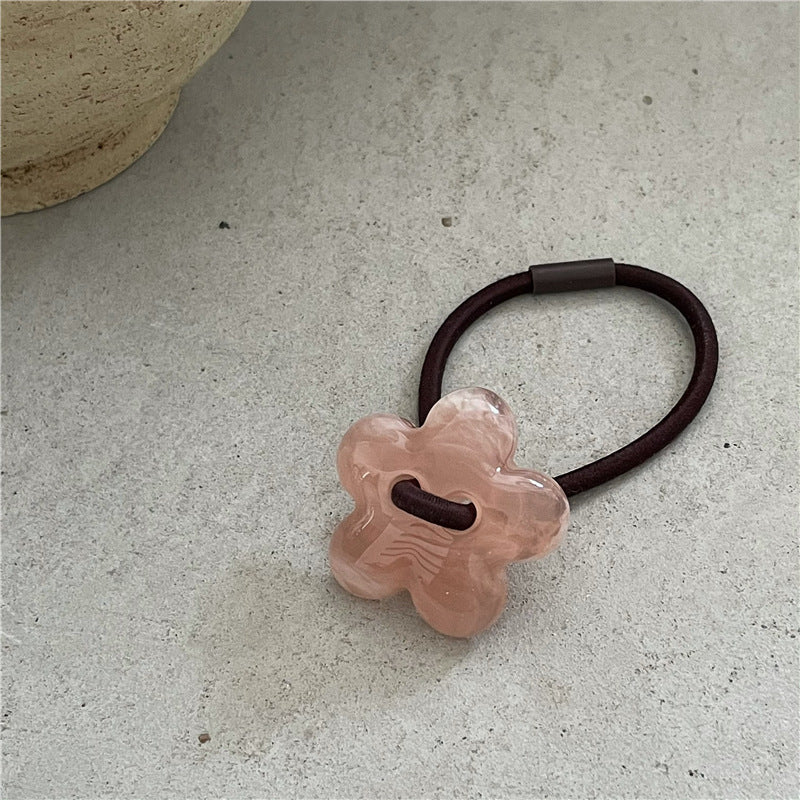 Wholesale Flower Fashion Beads Acrylic Hair Scrunchies