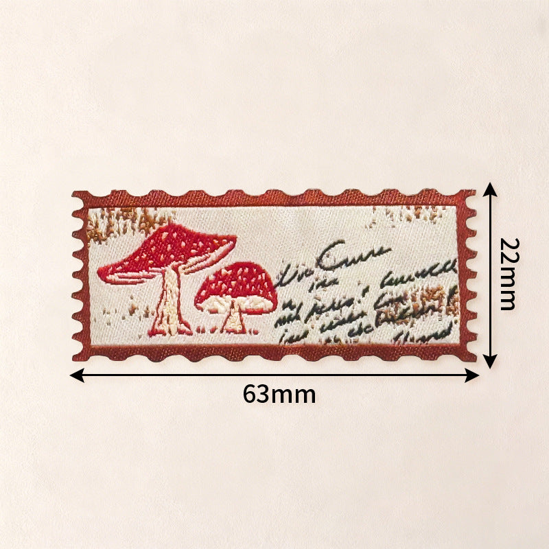 Wholesale Retro Stamp Self Adhesive Embroidered Patches DIY Craft Supply For Towels Clothing Bags