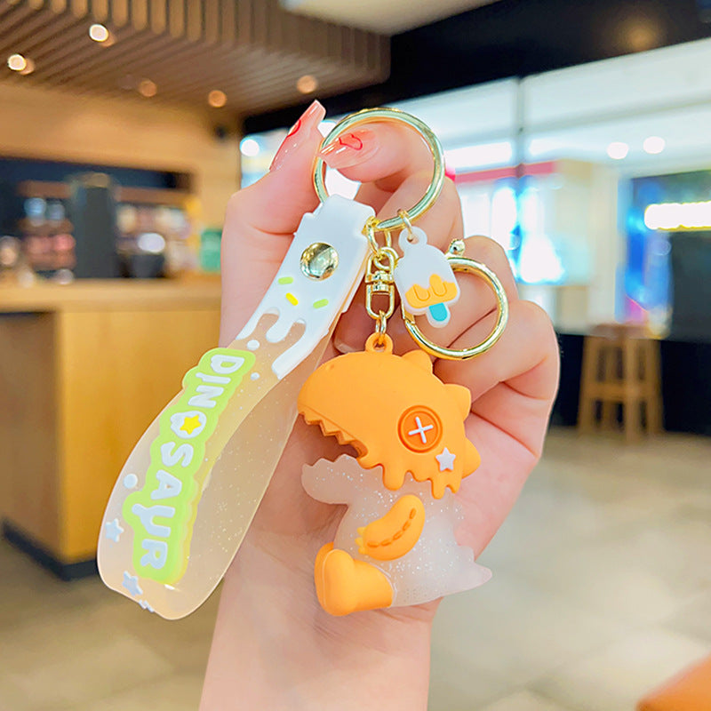 Wholesale PVC Ice Cream Dinosaur Keychain
