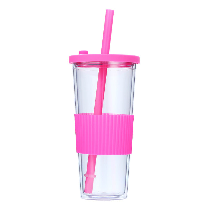 Wholesale Portable Double-layer Large-hole Universal Bubble Tea Lid Plastic Cup