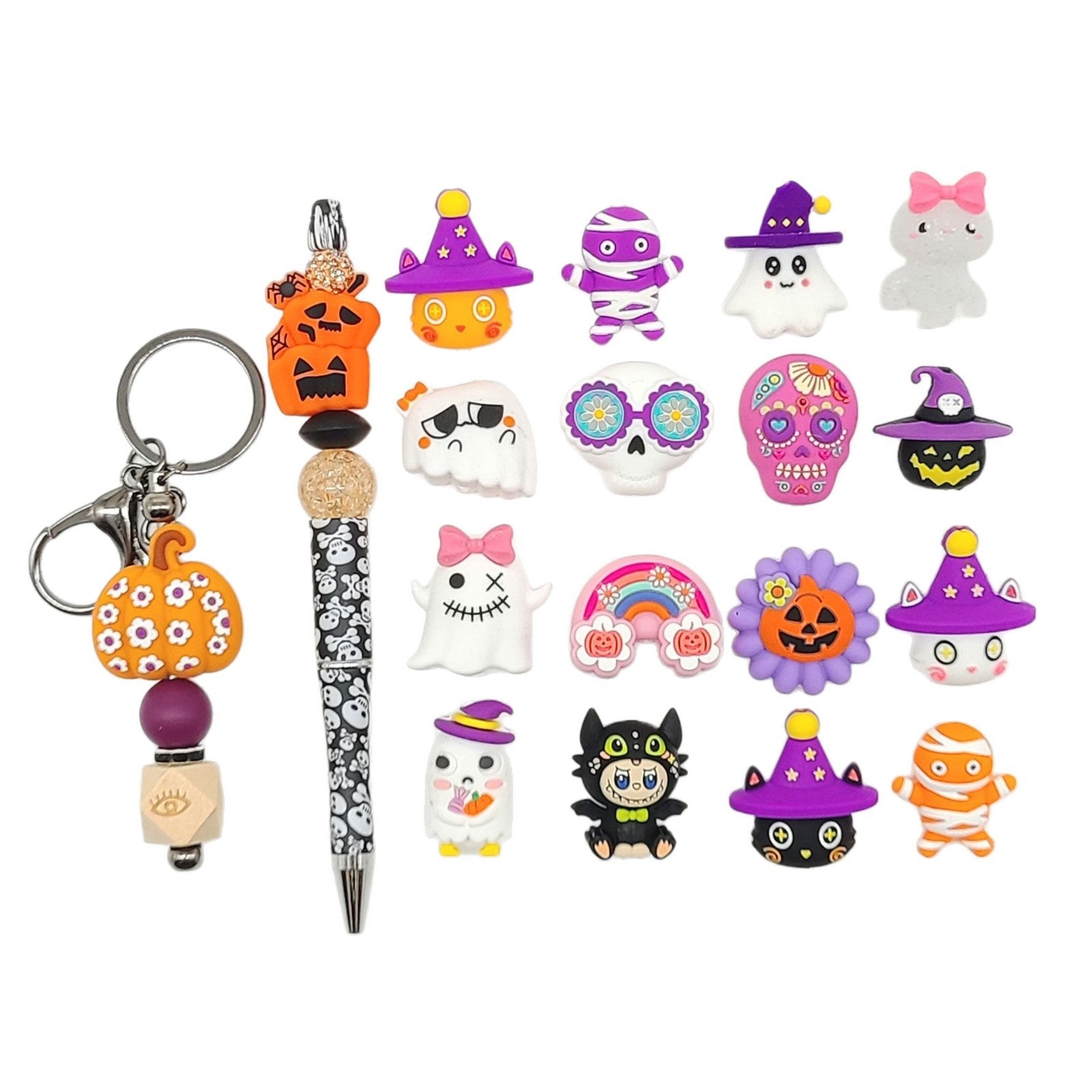 Wholesale  20pcs Cartoon colored pumpkin Halloween Focal Beads