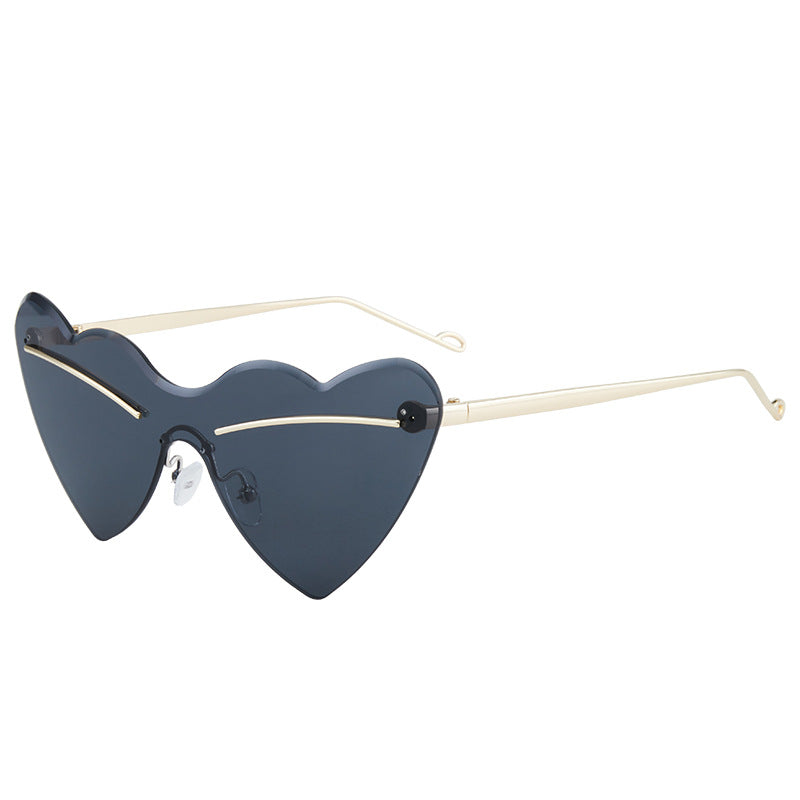 Wholesale Love Style Hip Hop Concave Shape Frameless Trimmed PC Sunglasses