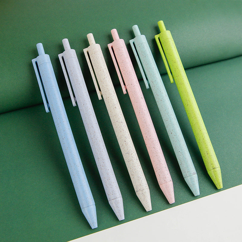 Wholesale Environmentally Friendly Degradable Wheat Straw Button Ballpoint Pen